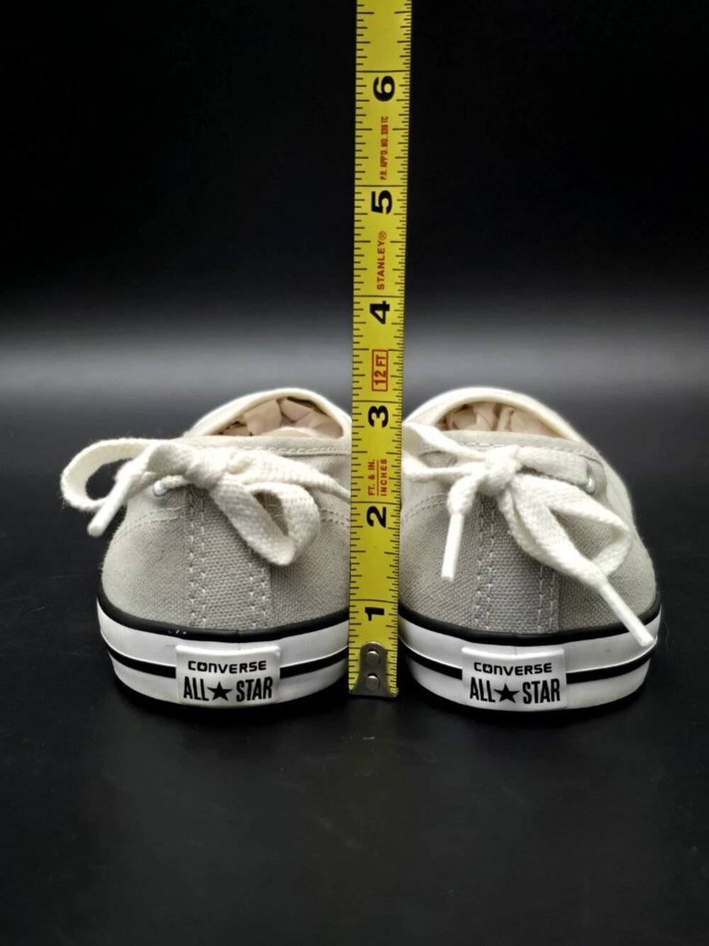 CONVERSE Chuck Taylor All Star Dainty Ballerina Grey Slip-On Women's Size 8 - Picture 5 of 12